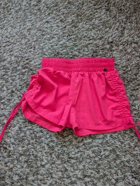 Hot Pink Daroch Drawstring Side-Ruched Dance Shorts Size 12